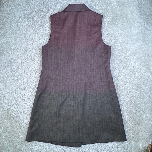 Pendleton Wool Ombre Gradient Long Vest. Tunic Burgundy Gray Medium - Picture 3 of 10